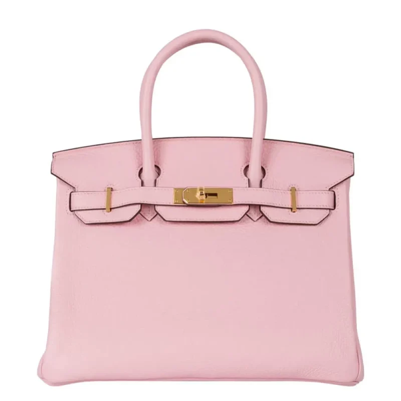 High-End Hermès Inspired - Birkin 30 Rose Sakura Clemence Gold HW