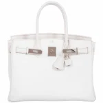 High-End Hermès Inspired - Birkin 30 White Epsom Palladium HW