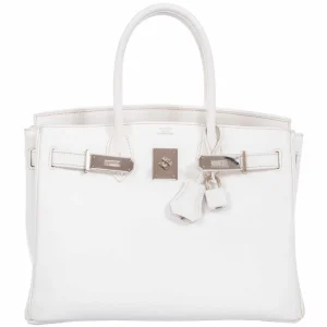 High-End Hermès Inspired - Birkin 30 White Epsom Palladium HW