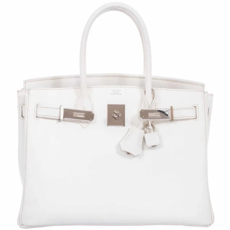 High-End Hermès Inspired - Birkin 30 White Epsom Palladium HW
