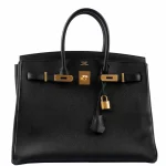 High-End Hermès Inspired - Birkin 35 Black Epsom Gold HW