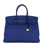 High-End Hermès Inspired – Birkin 35 Bleu Electrique Togo