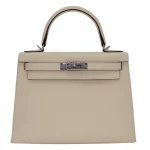 High-End Hermès Inspired - Kelly 28 Sellier Nata Epsom Palladium HW