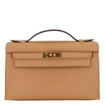 High-End Hermès Inspired - Kelly Pochette Chai Swift Gold