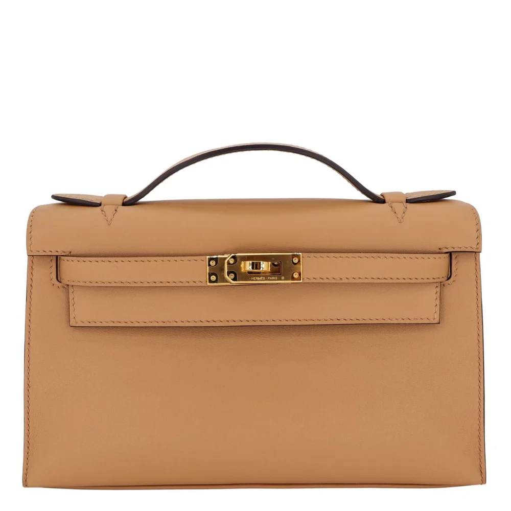 High-End Hermès Inspired - Kelly Pochette Chai Swift Gold