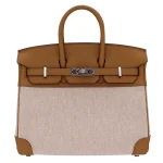Mirror Quality Hermès Replicas - Birkin 25 Biscuit Toile
