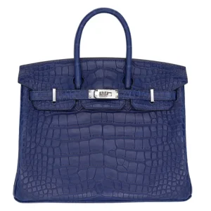 Mirror Quality Hermès Replicas | Birkin 25 Bleu Saphir Matte Alligator