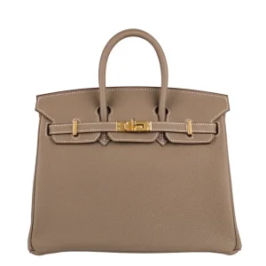 Mirror Quality Hermès Replicas - Birkin 25 Etoupe Togo Gold HW