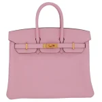 Mirror Quality Hermès Replicas - Birkin 25 HSS Rose Sakura Clemence Brushed Gold HW