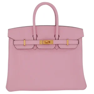 Mirror Quality Hermès Replicas - Birkin 25 HSS Rose Sakura Clemence Brushed Gold HW