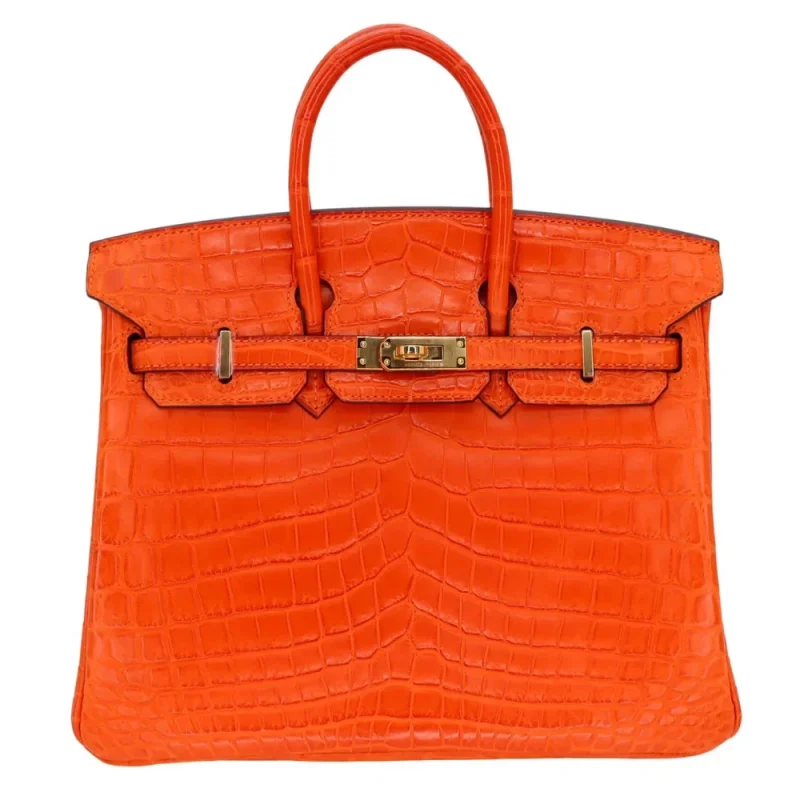 Mirror Quality Hermès Replicas - Birkin 25 Orange Matte Niloticus