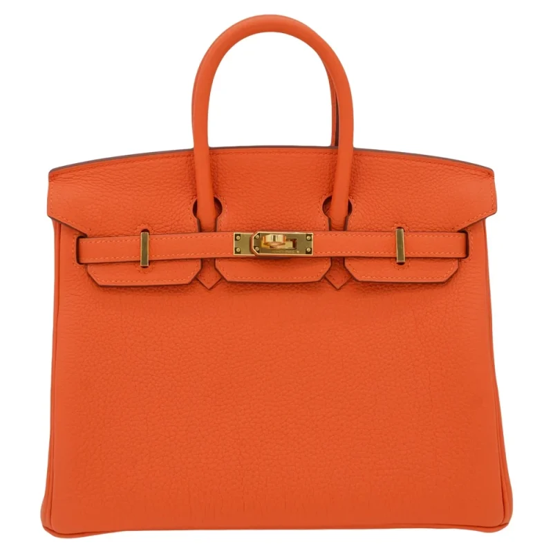 Mirror Quality Hermès Replicas - Birkin 25 Orange Togo Gold HW