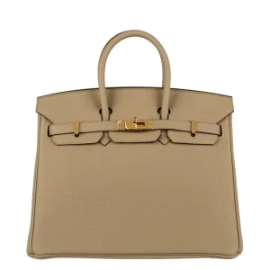 Mirror Quality Hermès Replicas - Birkin 25 Trench Togo Gold HW
