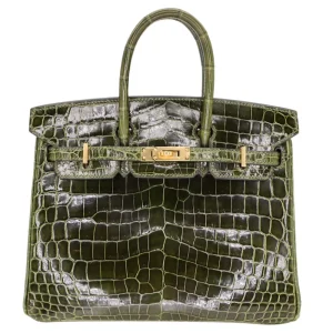 Mirror Quality Hermès Replicas - Birkin 25 Vert Olive Gold HW
