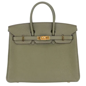 Mirror Quality Hermès Replicas - Birkin 25 Vert Olive Togo Gold HW