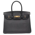 Mirror Quality Hermès Replicas - Birkin 30 Black Epsom Gold HW