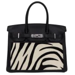 Mirror Quality Hermès Replicas - Birkin 30 Black Zebra/Box Calf Palladium HW