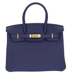 Mirror Quality Hermès Replicas - Birkin 30 Bleu Navy Togo Gold HW