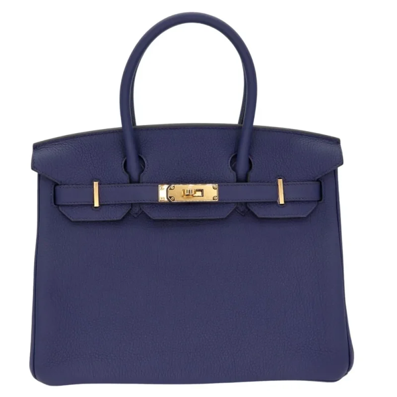Mirror Quality Hermès Replicas - Birkin 30 Bleu Navy Togo Gold HW