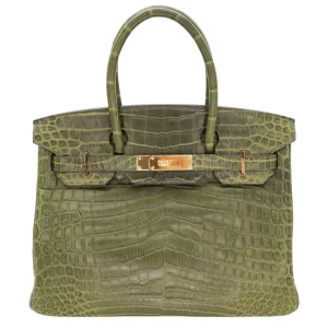 Mirror Quality Hermès Replicas - Birkin 30 Canopee Matte Niloticus Crocodile Gold HW