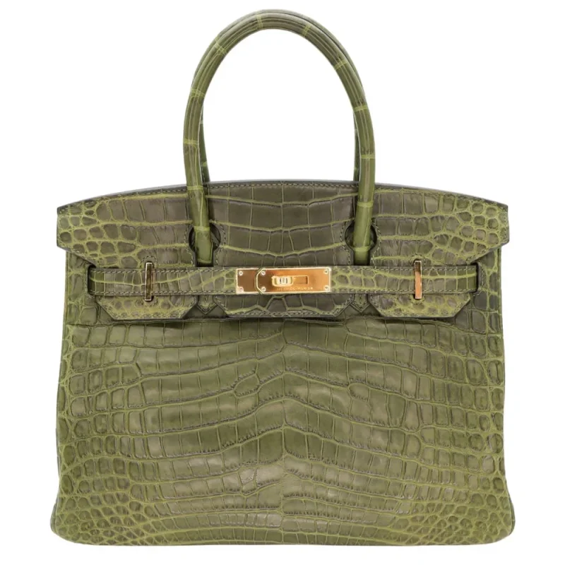 Mirror Quality Hermès Replicas - Birkin 30 Canopee Matte Niloticus Crocodile Gold HW