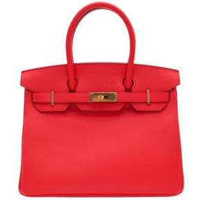 Mirror Quality Hermès Replicas - Birkin 30 Rouge Casaque Epsom Gold HW