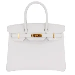 Mirror Quality Hermès Replicas - Birkin 30 White Epsom Gold HW