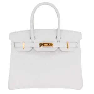 Mirror Quality Hermès Replicas - Birkin 30 White Epsom Gold HW