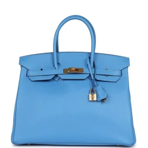 Mirror Quality Hermès Replicas | Birkin 35 Bleu Paradis Epsom