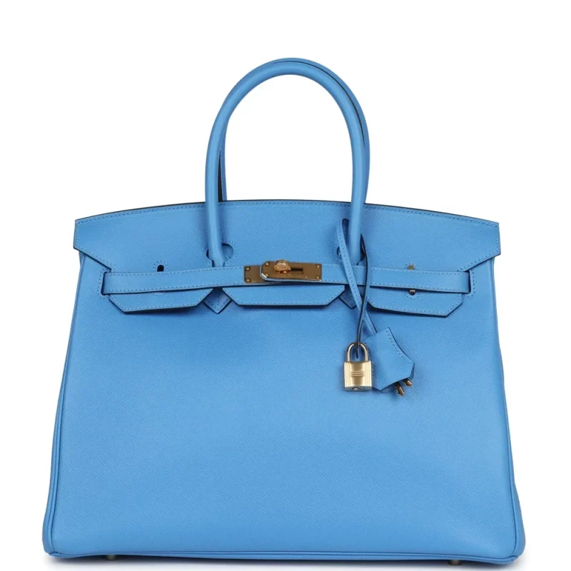 Mirror Quality Hermès Replicas | Birkin 35 Bleu Paradis Epsom
