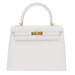 Mirror Quality Hermès Replicas - Kelly 25 Sellier White Epsom Gold HW