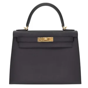 Mirror Quality Hermès Replicas - Kelly 28 Sellier Black Epsom Gold HW