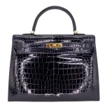 Mirror Quality Hermès Replicas | Kelly 35 Sellier Bleu Marine