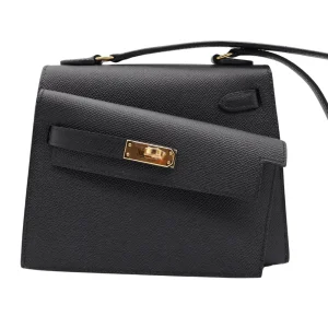 Mirror Quality Hermès Replicas | Kelly en Desordre Black Epsom