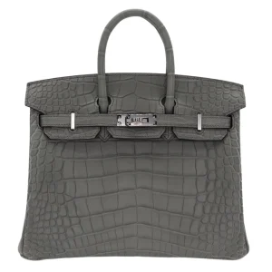 Premium Hermès Replica - Birkin 25 Gris Cement Matte Alligator