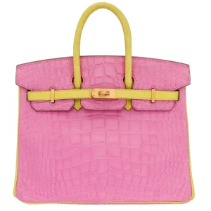 Premium Hermès Replica - Birkin 25 HSS Bubblegum/Mimosa