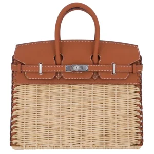 Premium Hermès Replica - Birkin 25 Picnic Gold Swift/Osier Wicker Palladium HW