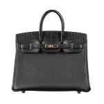 Premium Hermès Replica - Birkin 25 Touch Black Matte Alligator/Togo Rose Gold HW