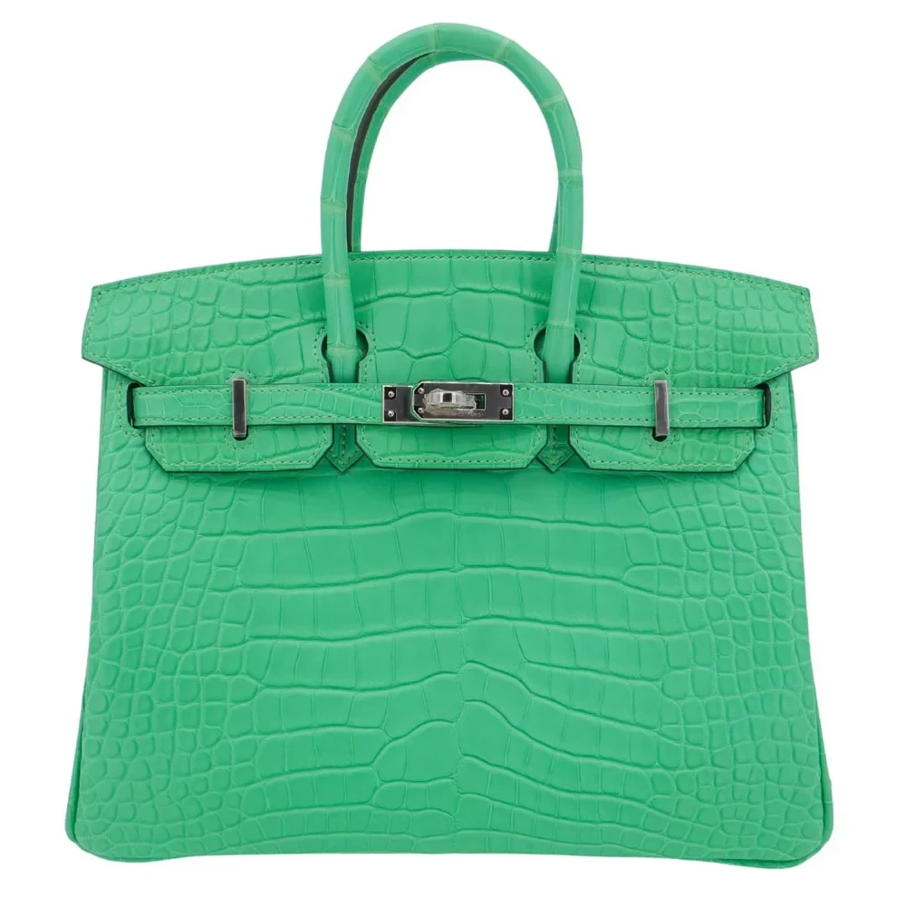Premium Hermès Replica - Birkin 25 Vert Comics Matte Alligator Palladium HW