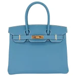 Premium Hermès Replica - Birkin 30 Bleu Jean Epsom Gold HW