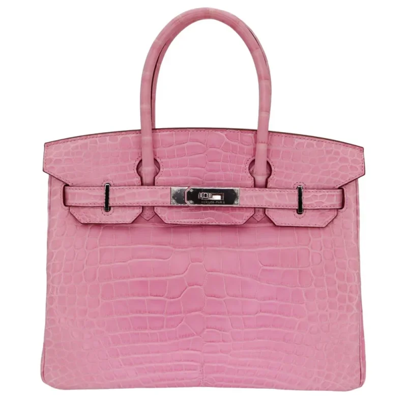 Premium Hermès Replica - Birkin 30 Bubblegum Matte Alligator Palladium HW