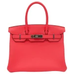 Premium Hermès Replica - Birkin 30 Rose Texas Clemence Palladium HW
