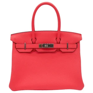 Premium Hermès Replica - Birkin 30 Rose Texas Clemence Palladium HW