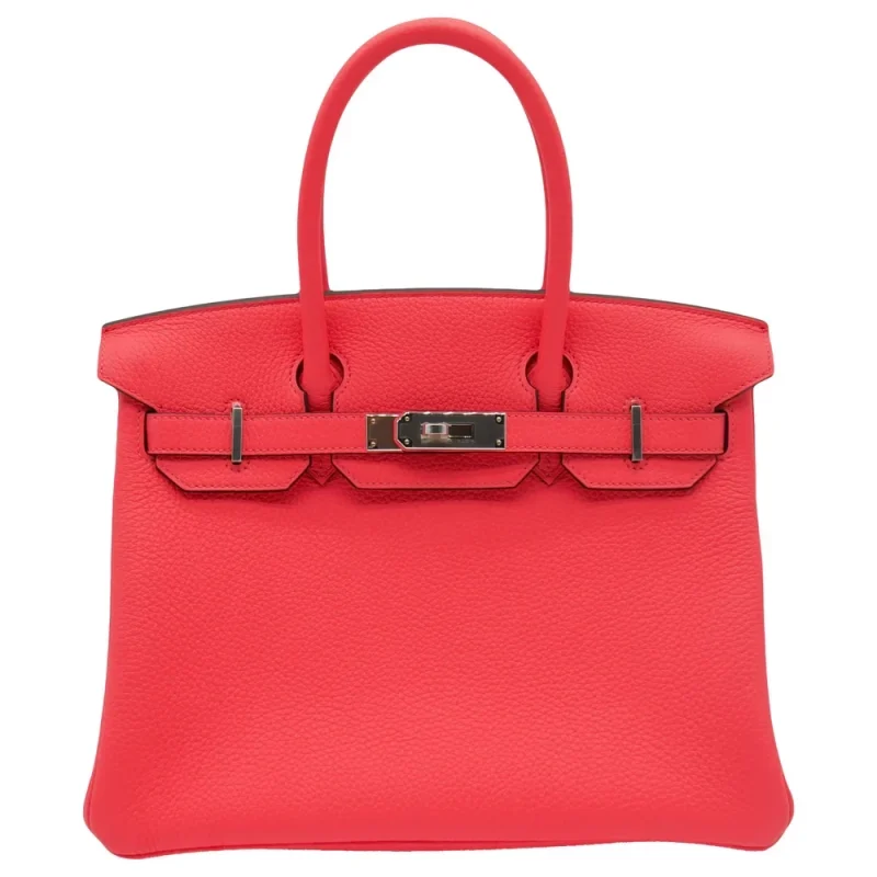 Premium Hermès Replica - Birkin 30 Rose Texas Clemence Palladium HW