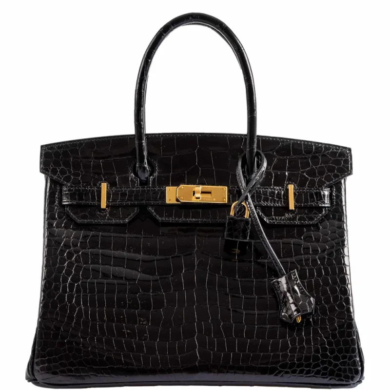 Premium Hermès Replica - Birkin 35 Black Porosus Gold HW