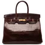 Premium Hermès Replica – Birkin 35 Bordeaux Porosus Gold HW