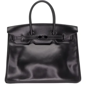 Premium Hermès Replica – Birkin 35 Matte Black Box Calf Black HW