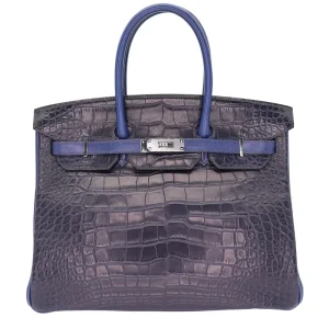 Premium Hermès Replica - Birkin 35 TriBleu Indigo Bag
