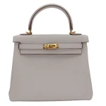Premium Hermès Replica - Kelly 25 Retourne Gris Pale Togo Gold HW