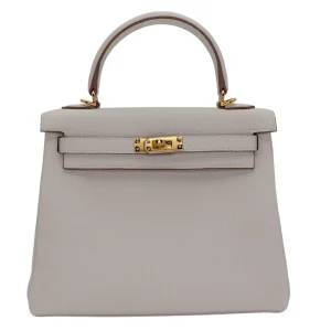 Premium Hermès Replica - Kelly 25 Retourne Gris Pale Togo Gold HW